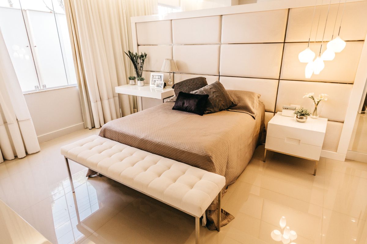 Chambre cocooning moderne et lumineuse